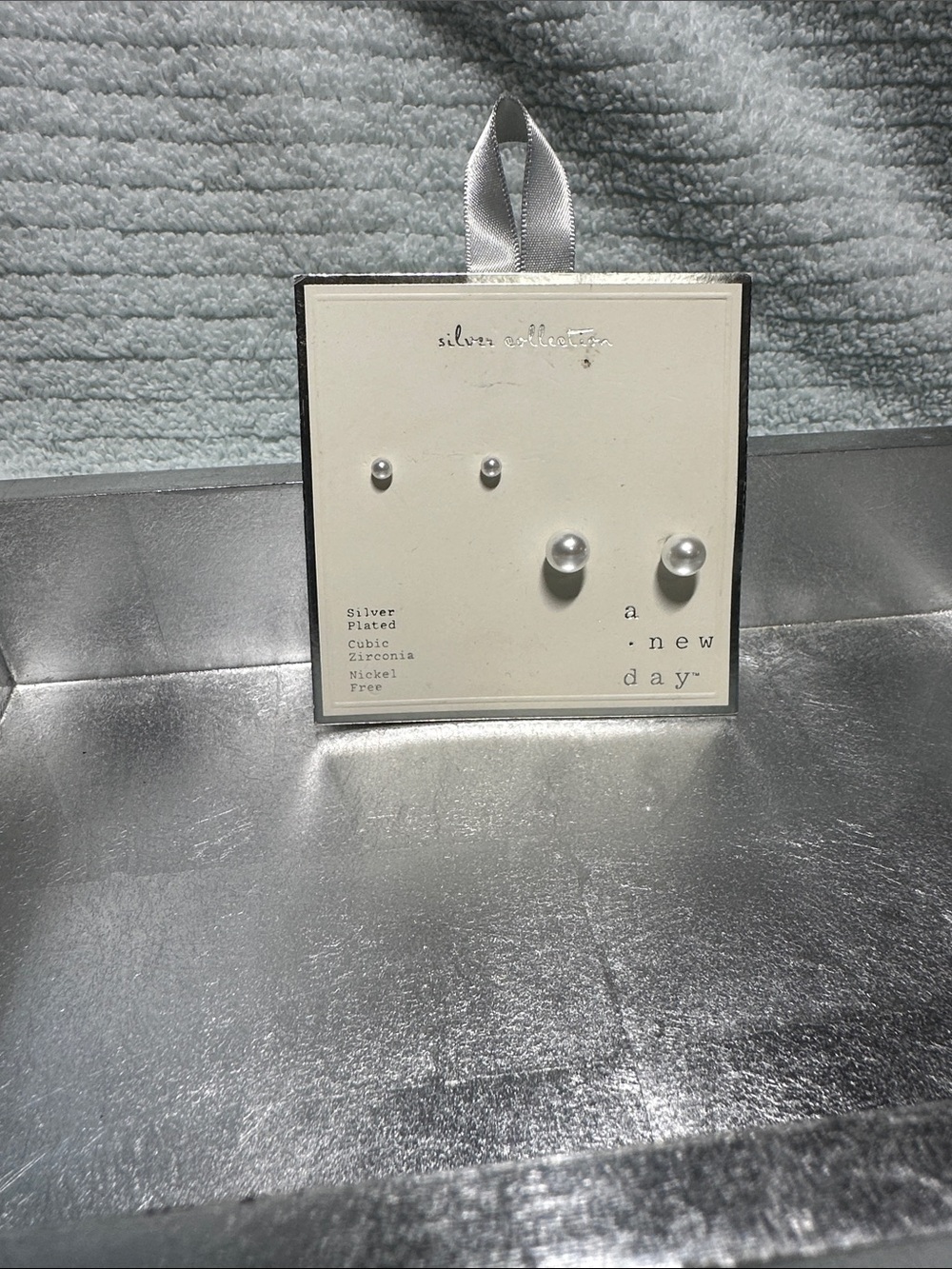 Silver Collection set of 2 pair of earrings by a new day NWT